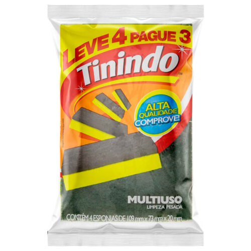 ESPONJA TININDO LIMPEZA PESADA 109X71X20 4 UN - 3M