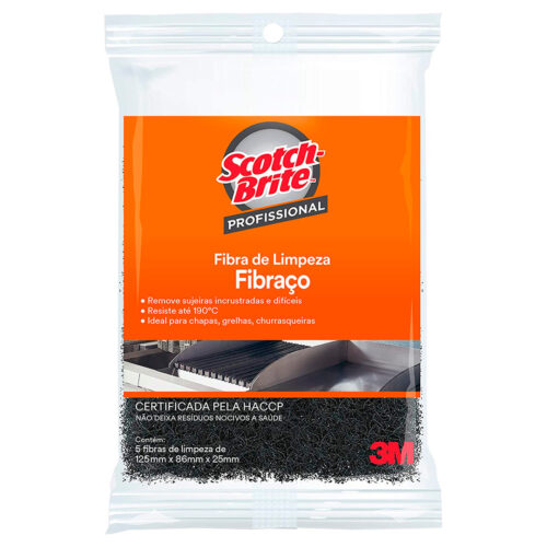 FIBRA DE LIMPEZA FIBRAÇO LIMPEZA PESADA 87X125 5 UN - 3M
