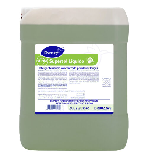 Detergente Neutro Concentrado para Lavar Louças Diversey Suma Supersol Líquido 20 Litros