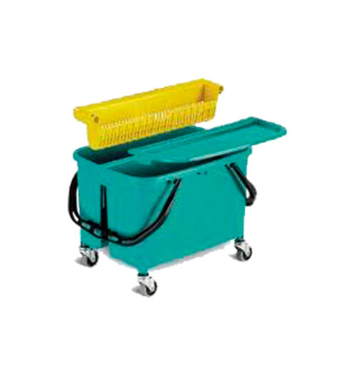 BALDE DUPLO SLIM COM ESCORREDOR E RODA 22L