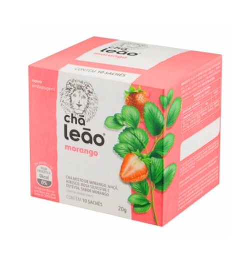 CHÁ DE MORANGO LEÃO 10 SACHÊS