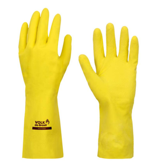 Luva Látex Multiuso Amarela Volk
