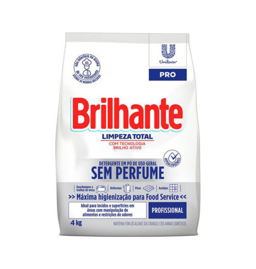 SABÃO EM PÓ BRILHANTE SEM PERFUME 4KG