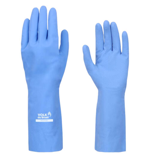 Luva Látex Multiuso Azul Volk