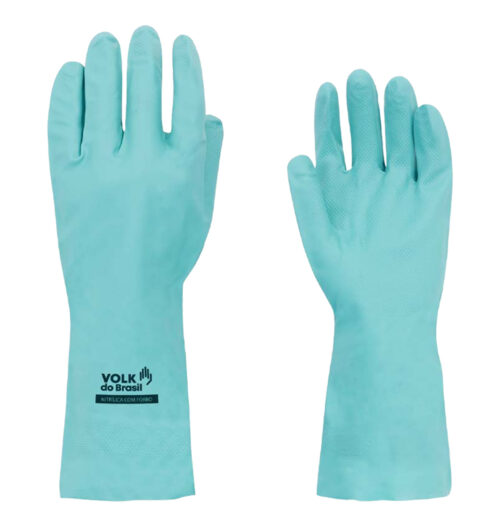 Luva Nitrílica Slim Verde com Forro Volk