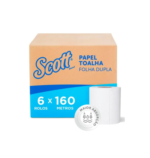 Papel Toalha Rolo Scott® Essential 160m Folha Dupla