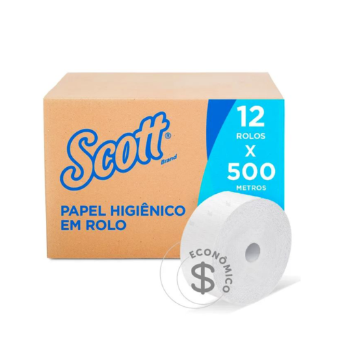 Papel Higiênico Rolo Scott® 500m Folha Simples