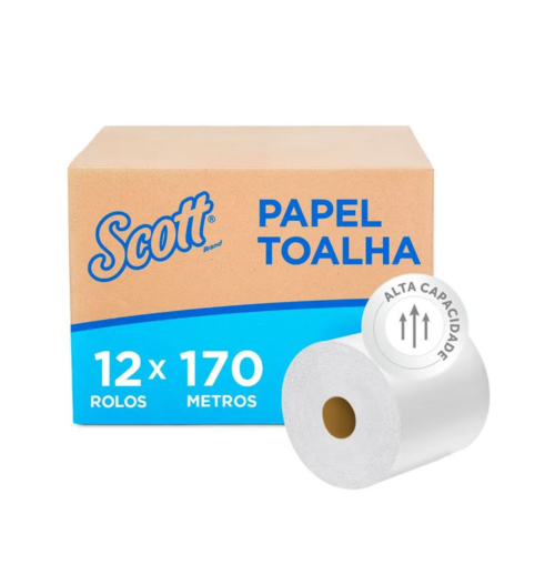 Papel Toalha Rolo Scott®170m Folha Simples