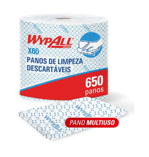 Pano de Limpeza WypAll® X60 Jumbo Azul 650 panos (28,9 x 29,4 cm)