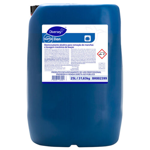 Desincrustante Alcalino para Remoção de Manchas e Lavagem Mecânica de Louças Diversey Suma Ilan 25 Litros