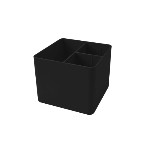 Porta Objetos Preto com 3 Divisórias - Dello