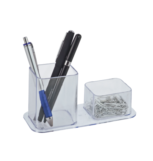 Porta Canetas e Clips DelloColor Cristal - Dello