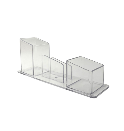 Porta Lápis, Clips e Lembrete Cristal - Dello