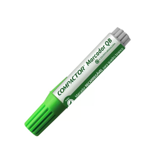 Marcador para Quadro Branco Recarregável Verde - Compactor