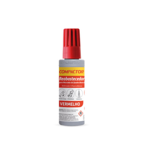 Reabastecedor de Marcador Quadro Branco Vermelho 30ml - Compactor