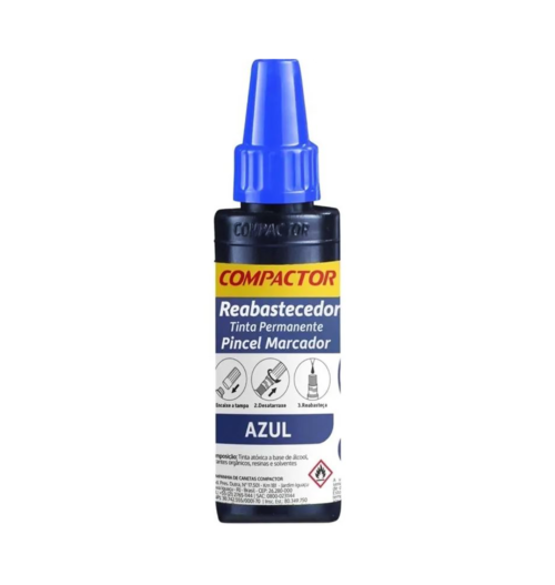 Reabastecedor para Marcador Permanente 30ml Azul - Compactor