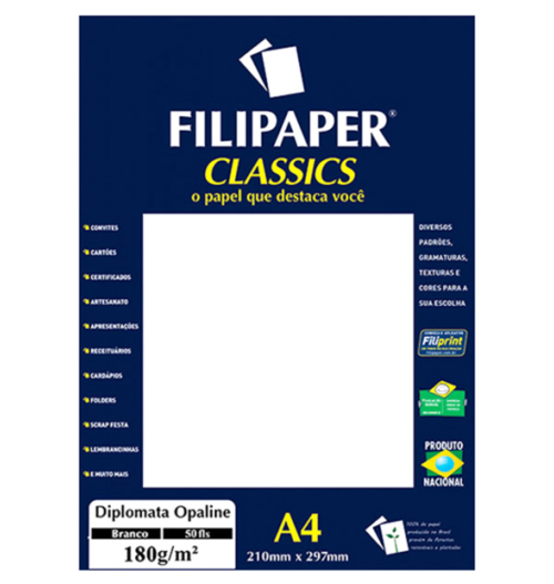 Filipaper Diplomata 180g/m² (50 folhas; branco) A4