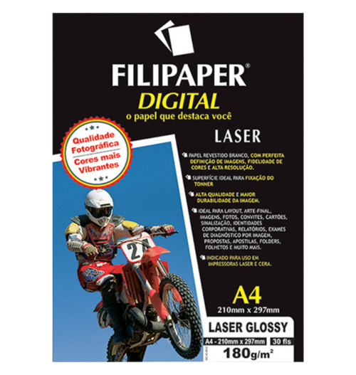 Filipaper Laser Glossy Pro 180g/m² A4 30 Folhas