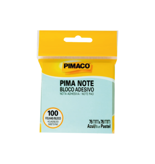 Bloco Adesivo Azul Pastel 76x76mm 100 folhas - Pimaco