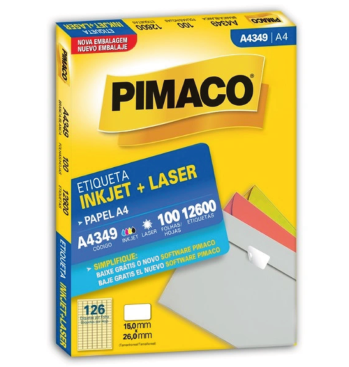 Etiqueta Inkjet Laser A4 A4349 15,0X26,0mm - Pimaco