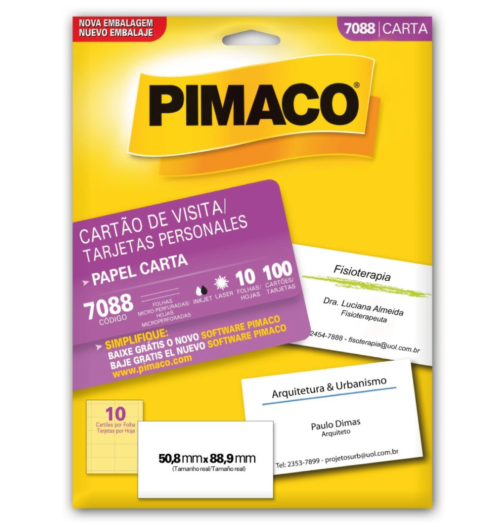 Cartão de Visita Carta 7088 50,8x88,9mm - Pimaco