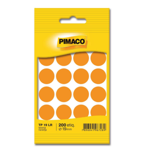 Etiqueta Multiuso Ø 19mm TP19 Laranja - Pimaco