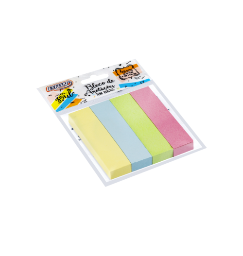 Bloco Smart Notes 19x76mm Colorido Pastel 100 Folhas - BRW