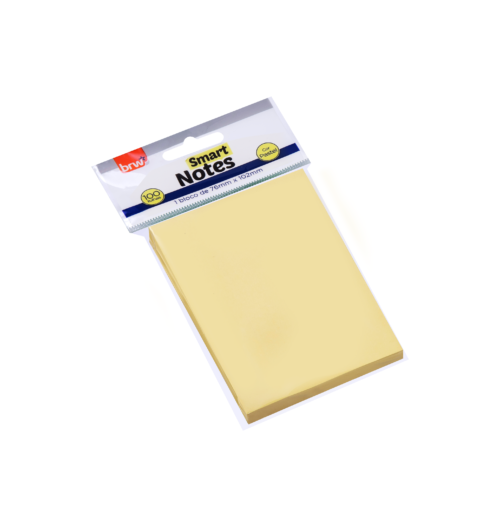 Bloco Smart Notes 76x102mm Amarelo Pastel 100 Folhas - BRW