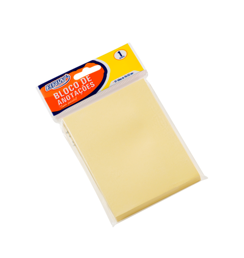 Bloco Smart Notes 76x102mm Amarelo Pastel 50 Folhas - BRW