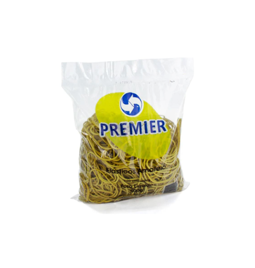 Elástico Amarelo 500g com 600 unid. - Premier