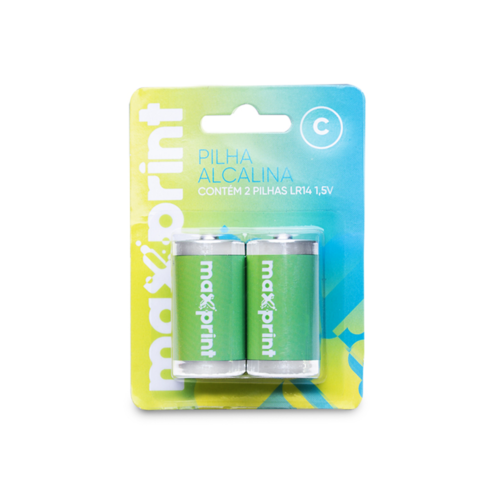 Pilha Alcalina Médica C com 2 unid. - Maxprint
