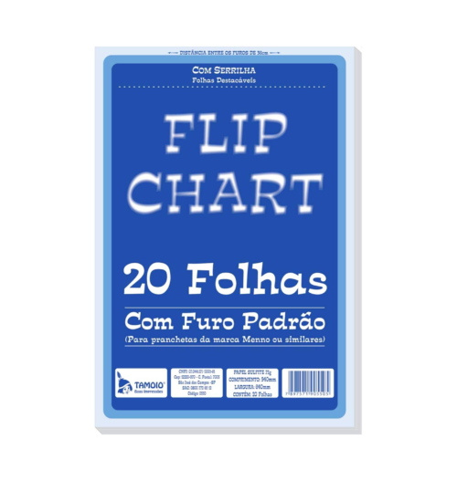 Bloco Flip Chart 64 x 94cm 75g 20 Folhas com Serrilha - Tamoio