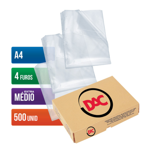 Envelope Plástico Espessura Extra Médio 4 Furos 500 unid. - DAC