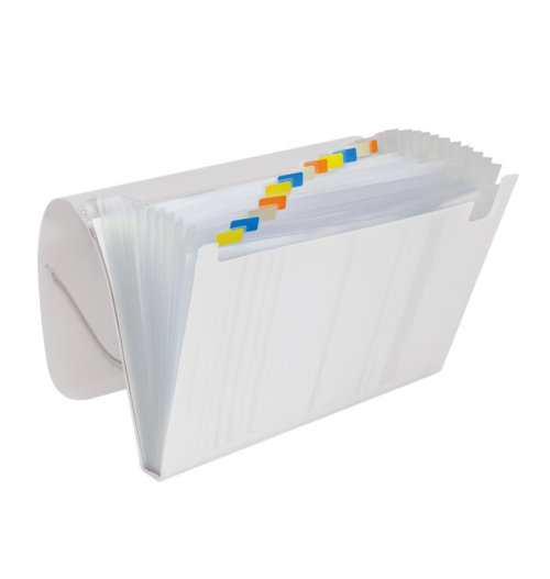 Pasta Sanfonada Ofício com 12 Divisões Transparente Line - DAC