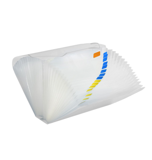 Pasta Sanfonada Ofício com 31 Divisões Transparente Line - DAC